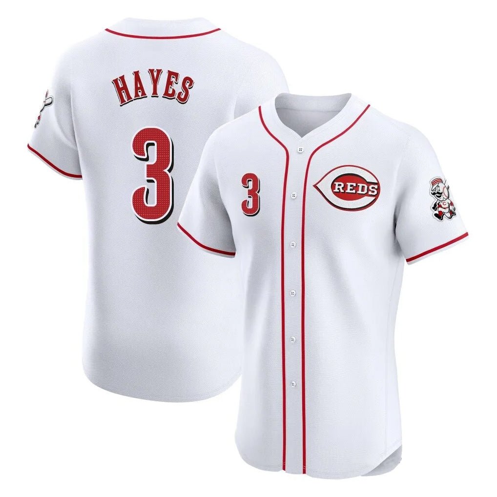 Cincinnati Reds #3 Ke'Bryan Hayes Player White HeidiMiller Limited Elite Home Stitched Jerseys