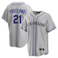 Colorado Rockies #21 Kyle Freeland Player Gray HeidiMiller Game Home Stitched Jerseys
