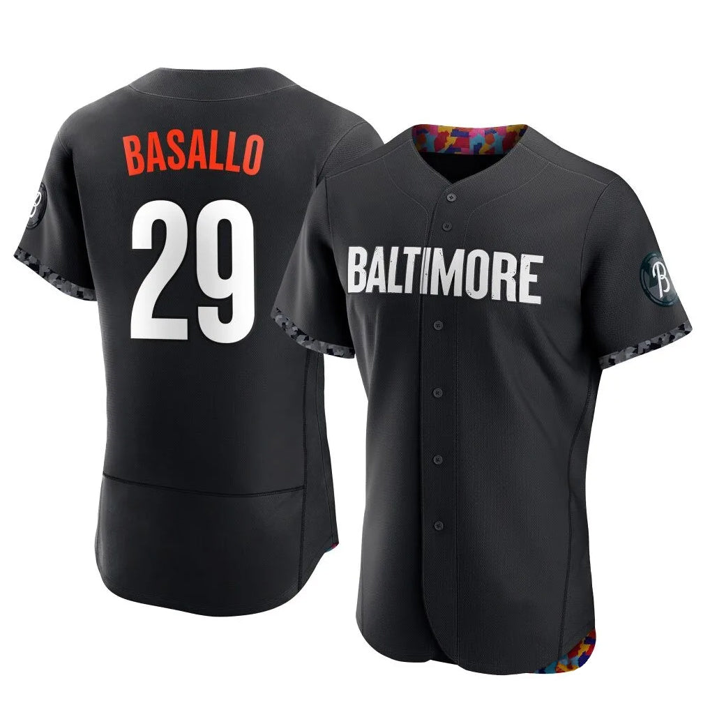 Baltimore Orioles #29 Samuel Basallo Player Black HeidiMiller City Connect Limited Elite Home Game Stitched Jerseys