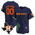Custom Houston Astros Cactus Jack Patch Vapor Premier Limited Jersey V9 ¨C Navy HeidiMiller