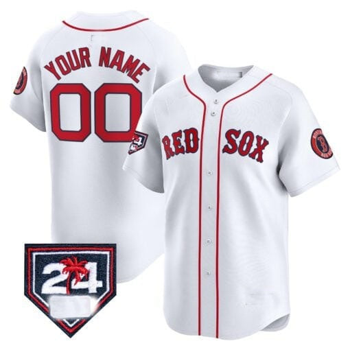 Custom Boston Red Sox 2024 Spring Training Patch Vapor Premier Limited Jersey ¨C White HeidiMiller