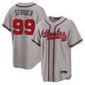 Atlanta Braves #99 Spencer Strider Player Gray HeidiMiller Home Game Stitched Jerseys