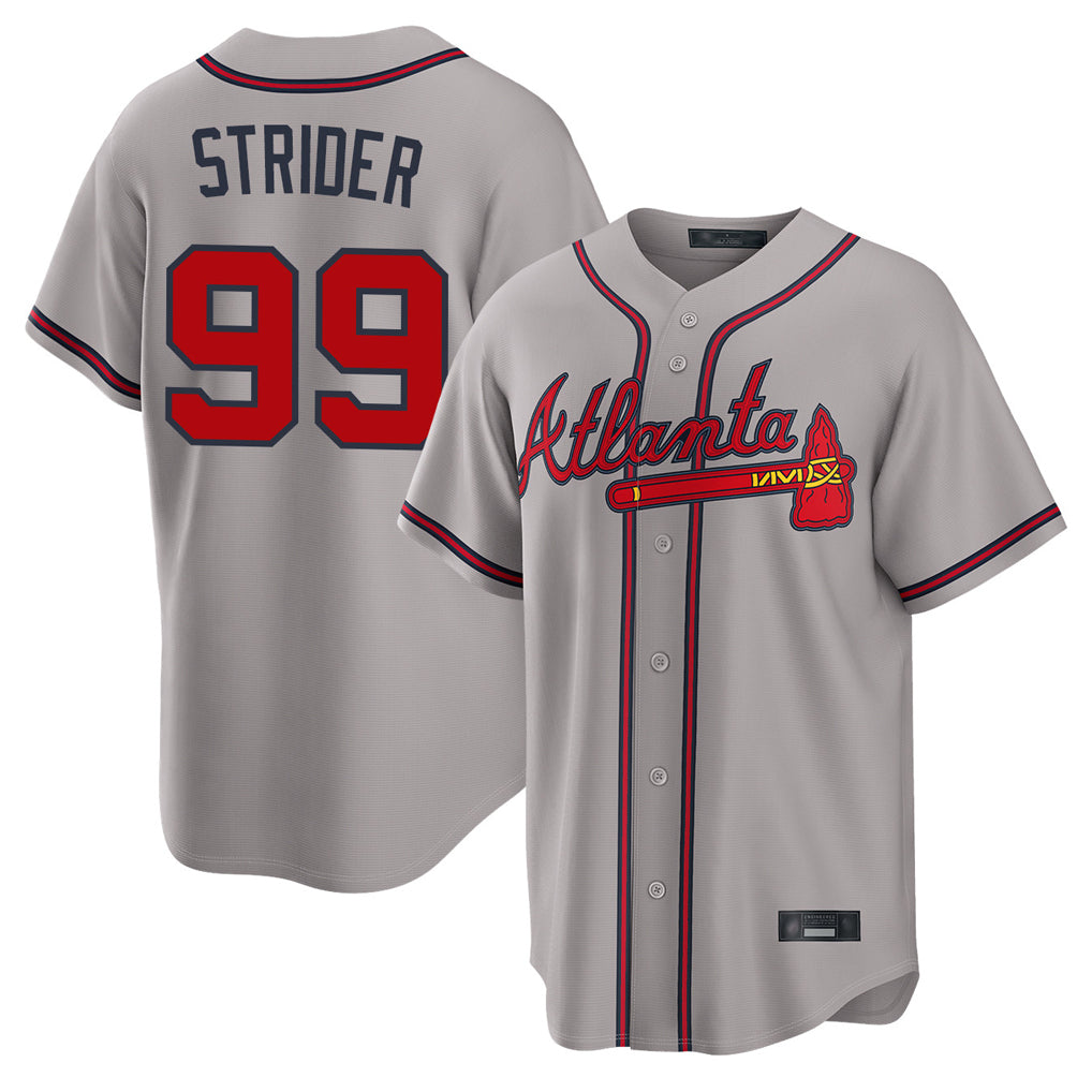 Atlanta Braves #99 Spencer Strider Player Gray HeidiMiller Home Game Stitched Jerseys