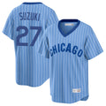 Chicago Cubs #27 Seiya Suzuki Player Blue HeidiMiller T-shirt Cooperstown Collection Limited Stitched Jerseys