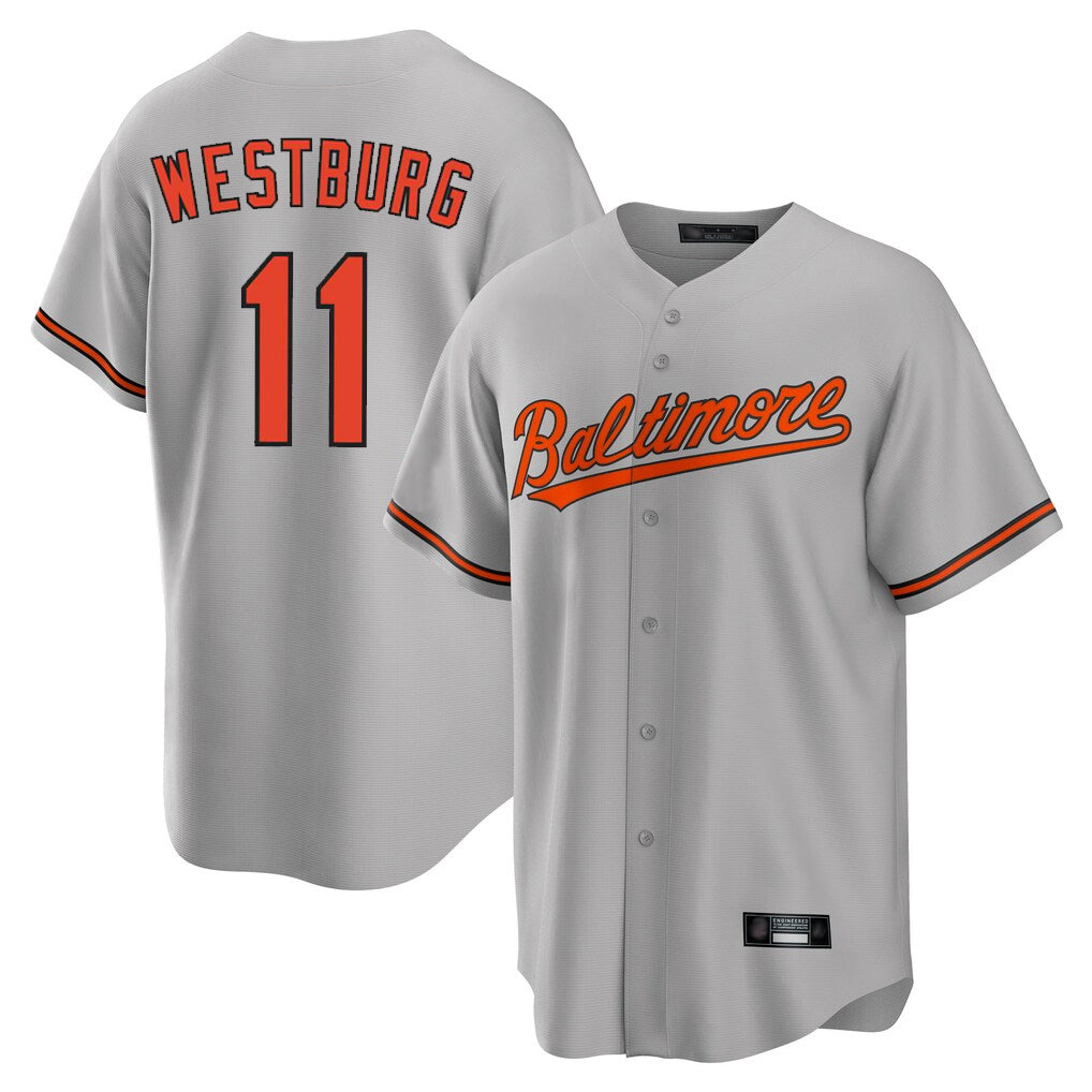 Baltimore Orioles #11 Jordan Westburg Player Gray HeidiMiller Home Game Stitched Jerseys