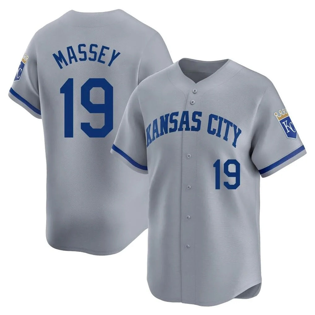 Kansas City Royals #19 Michael Massey Player Gray HeidiMiller Limited Home Stitched Jerseys