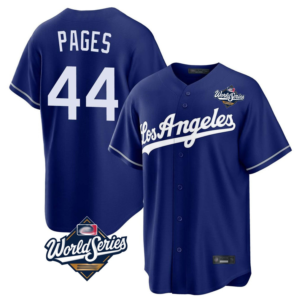 Los Angeles Dodgers #44 Andy Pages Player Royal HeidiMiller World Series Game Stitched Jerseys