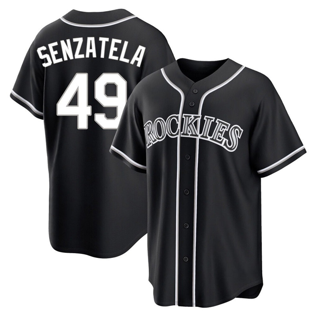 Colorado Rockies #49 Antonio Senzatela Player Black HeidiMiller Fashion Out Home Game Stitched Jerseys