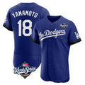 Los Angeles Dodgers #18 Yoshinobu Yamamoto Player Royal HeidiMiller World Series City Connect Elite Home Stitched Jerseys