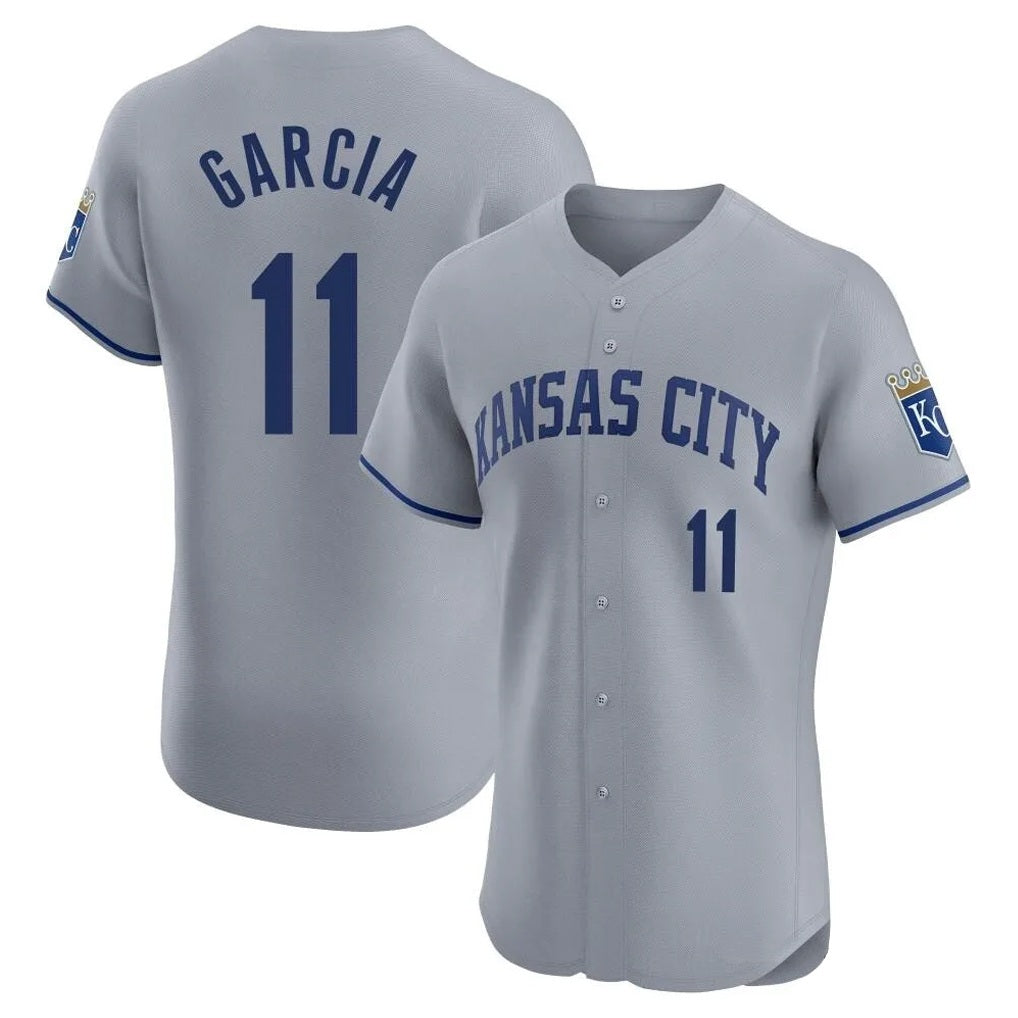 Kansas City Royals #11 Maikel Garcia Player Gray HeidiMiller Limited Elite Home Stitched Jerseys