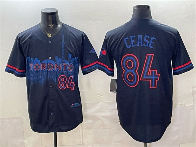 Toronto Blue Jays #84 Dylan Cease Navy HeidiMiller 2024 City Connect Limited Stitched Jersey