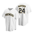 Milwaukee Brewers #24 Andrew McCutchen White HeidiMiller Cool Base Stitched Jersey