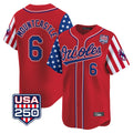 Baltimore Orioles #6 Ryan Mountcastle Player Red HeidiMiller USA 250 Independence Day Vapor Premier Limited Home Game Stitched Jerseys