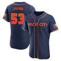 Houston Astros #53 Cristian Javier Player Navy HeidiMiller City Connect Limited Elite Home Stitched Jerseys
