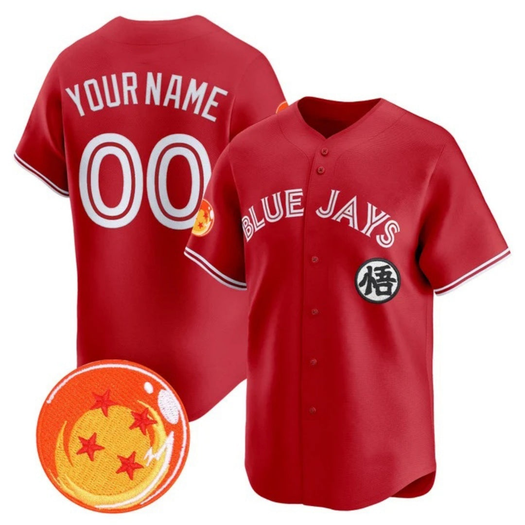 Custom Toronto Blue Jays x Dragon Ball Red HeidiMiller Vapor Premier Limited Jersey - All Stitched