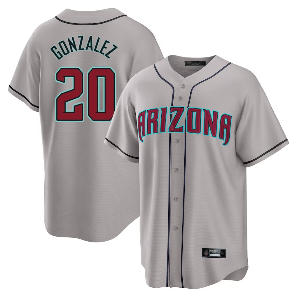 Arizona Diamondbacks #20 Luis Gonzalez Player Gray HeidiMiller Road Home Game Stitched Jerseys