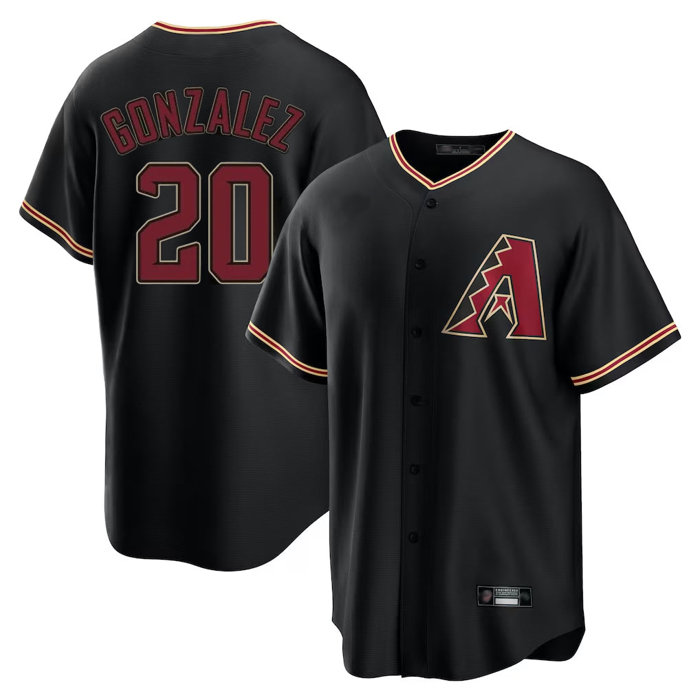 Arizona Diamondbacks #20 Luis Gonzalez Player Black HeidiMiller Limited Home Stitched Jerseys