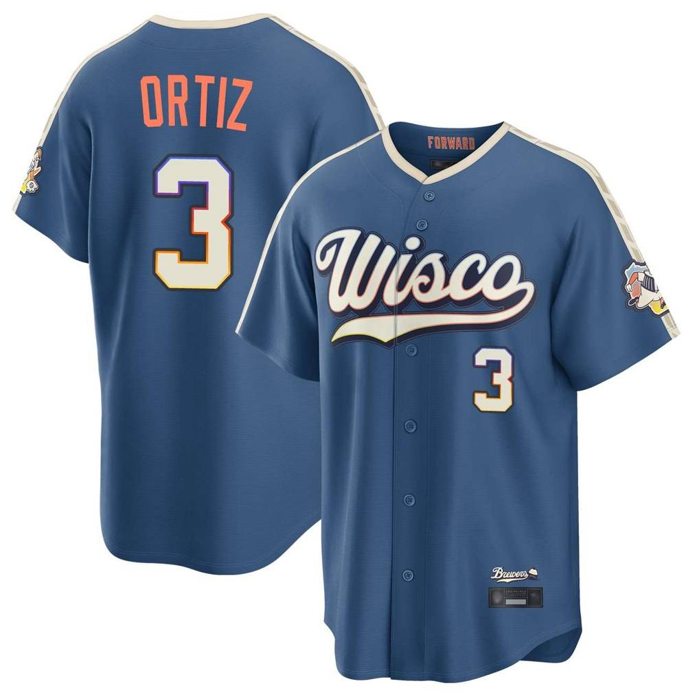 Milwaukee Brewers #3 Joey Ortiz Player Blue HeidiMiller 2026 City Connect Home Game Stitched Jerseys