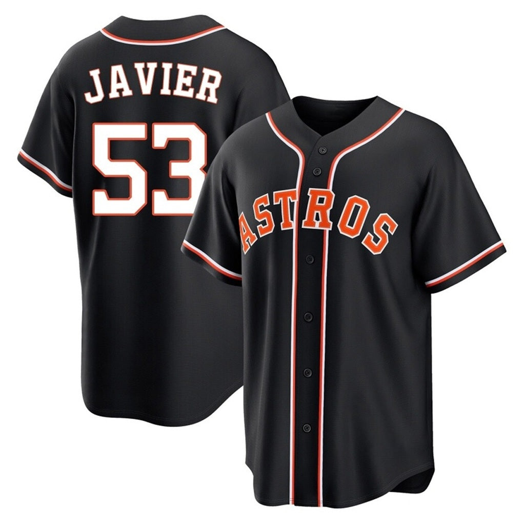 Houston Astros #53 Cristian Javier Player Black HeidiMiller Fashion Out Home Game Stitched Jerseys