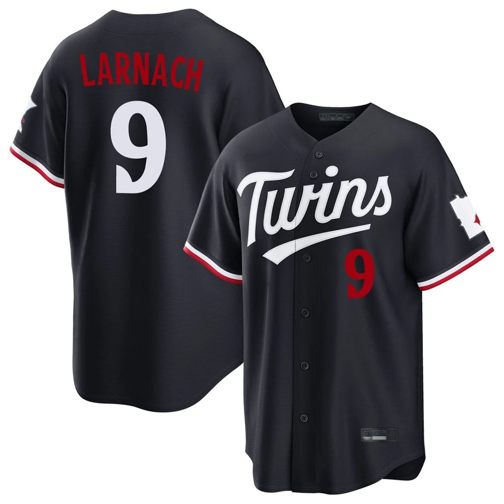 Minnesota Twins #9 Trevor Larnach Player Navy HeidiMiller Home Game Stitched Jerseys