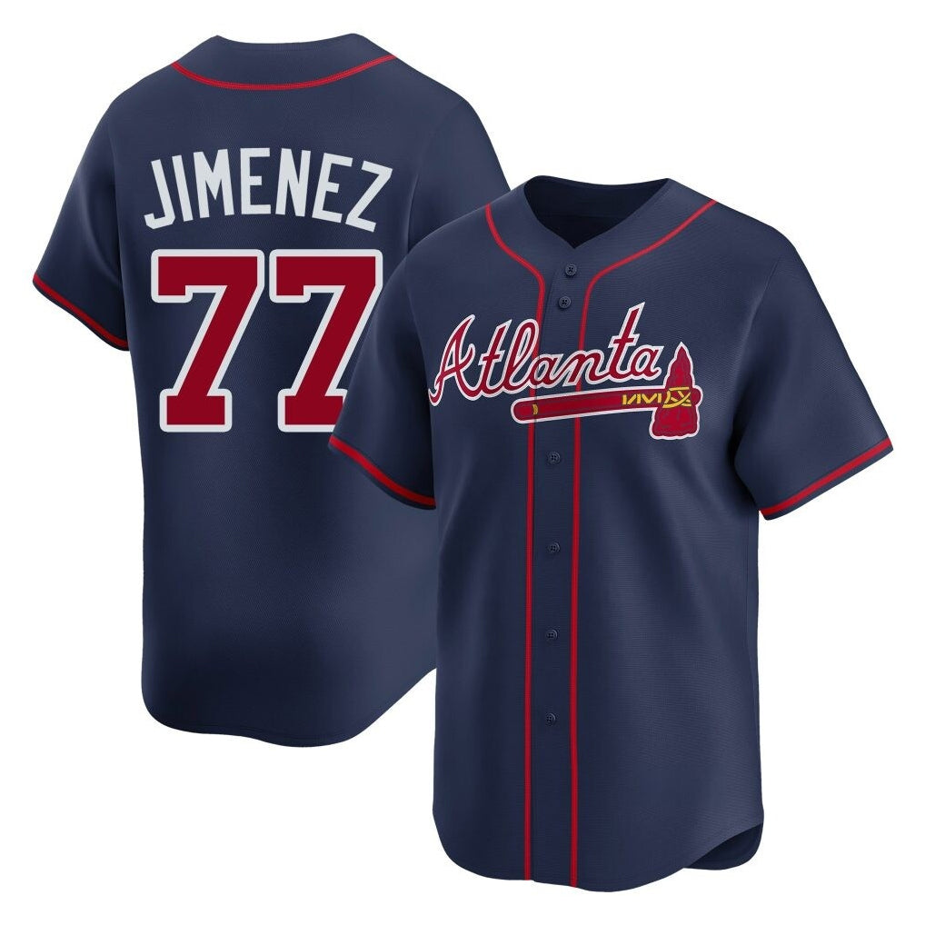Atlanta Braves #77 Joe Jimenez Player Navy HeidiMiller Limited Home Game Stitched Jerseys