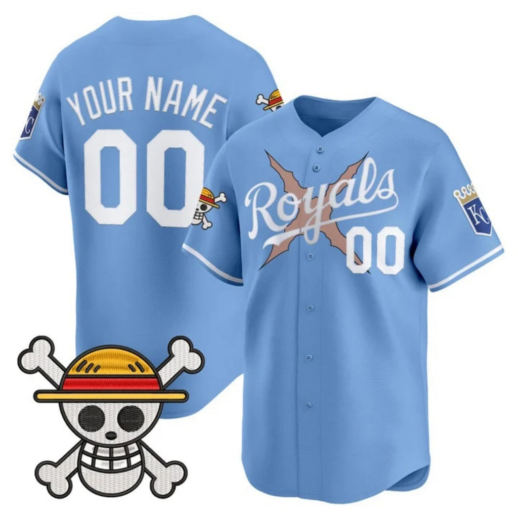 Custom Kansas City Royals x One Piece Blue HeidiMiller Vapor Premier Limited Jersey - Stitched