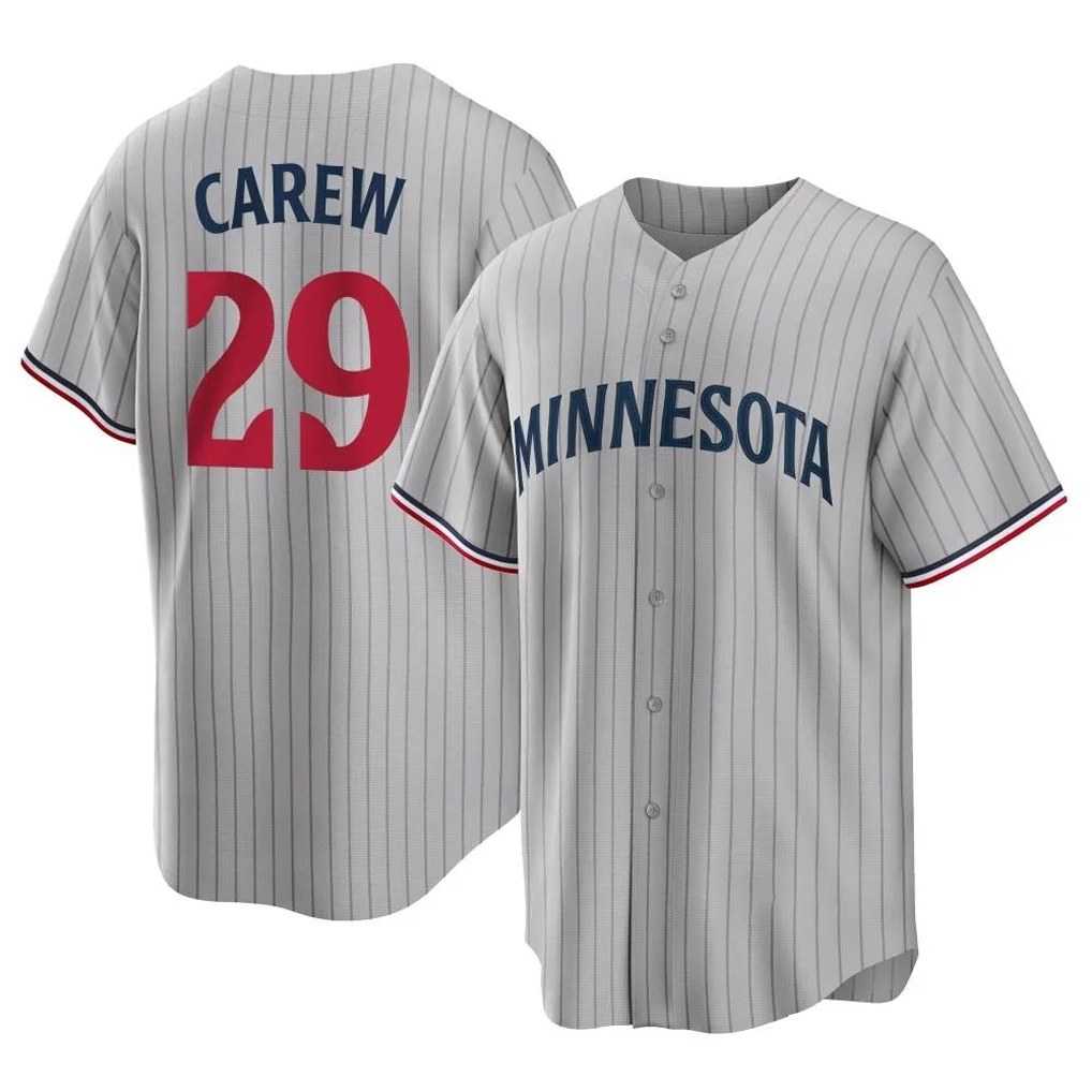 Minnesota Twins #29 Rod Carew Player Gray HeidiMiller Game Limited Home Stitched Jerseys