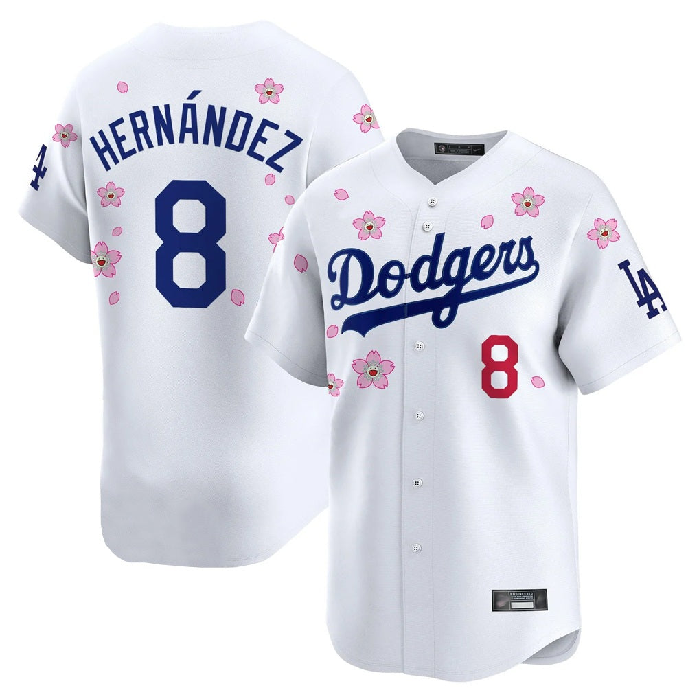 Los Angeles Dodgers #8 Enrique Hern¨¢ndez Player White HeidiMiller Tokyo Series Vapor Premier Limited Stitched Jerseys