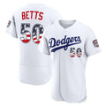 Los Angeles Dodgers #50 Mookie Betts Fourth of July White HeidiMiller USA 250 Authentic Jersey