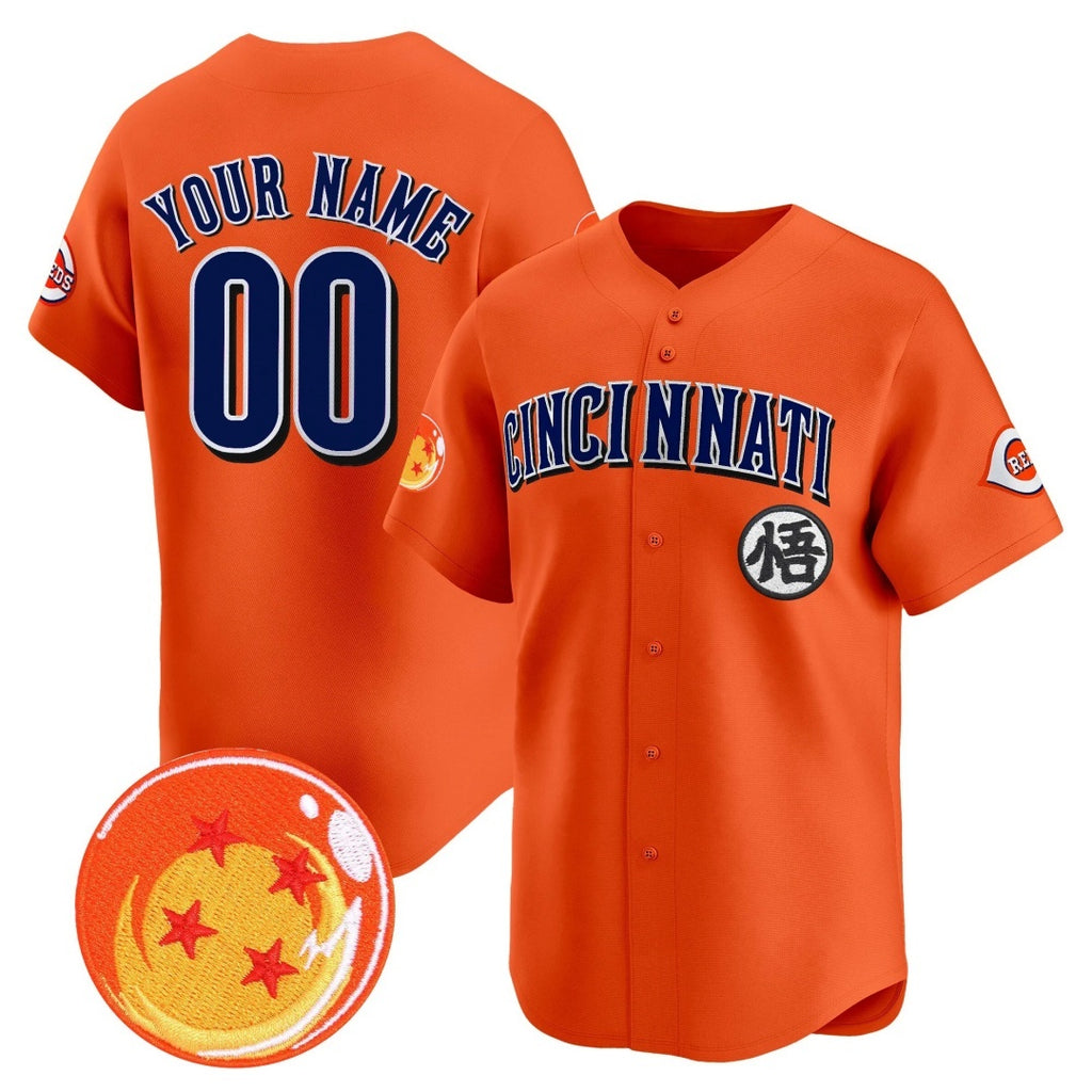 Custom Cincinnati Reds x Dragon Ball Orange HeidiMiller Vapor Premier Limited Jersey - All Stitched