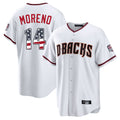 Arizona Diamondbacks #14 Gabriel Moreno Player White HeidiMiller USA 250 Fourth of July Home Game Stitched Jerseys