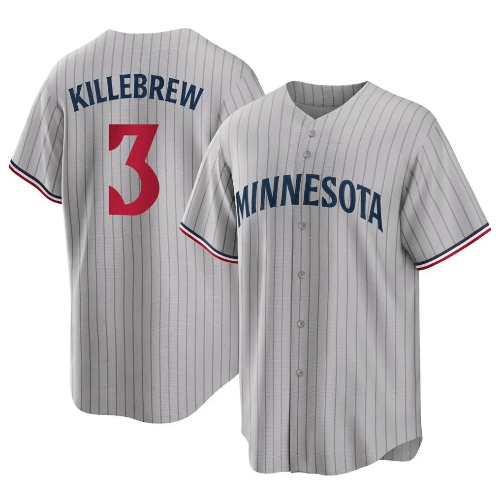 Minnesota Twins #3 Harmon Killebrew Player Gray HeidiMiller Game Limited Home Stitched Jerseys