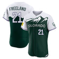 Colorado Rockies #21 Kyle Freeland Player Green HeidiMiller City Connect Limited Elite Home Stitched Jerseys