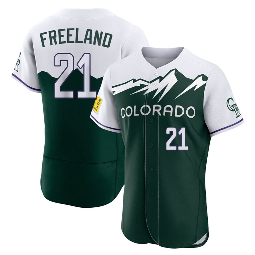 Colorado Rockies #21 Kyle Freeland Player Green HeidiMiller City Connect Limited Elite Home Stitched Jerseys