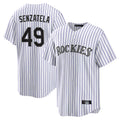 Colorado Rockies #49 Antonio Senzatela Player White HeidiMiller Game Home Stitched Jerseys