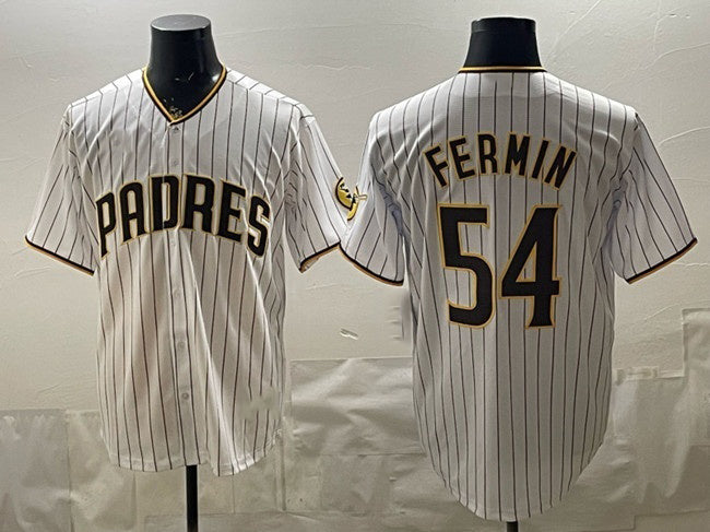 San Diego Padres #54 Freddy Fermin White HeidiMiller Cool Base Stitched Jersey