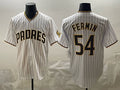San Diego Padres #54 Freddy Fermin White HeidiMiller Cool Base Stitched Jersey