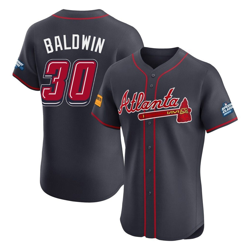 Atlanta Braves #30 Drake Baldwin Player Navy HeidiMiller 2025 Speedway Classic Limited Elite Home Game Stitched Jerseys
