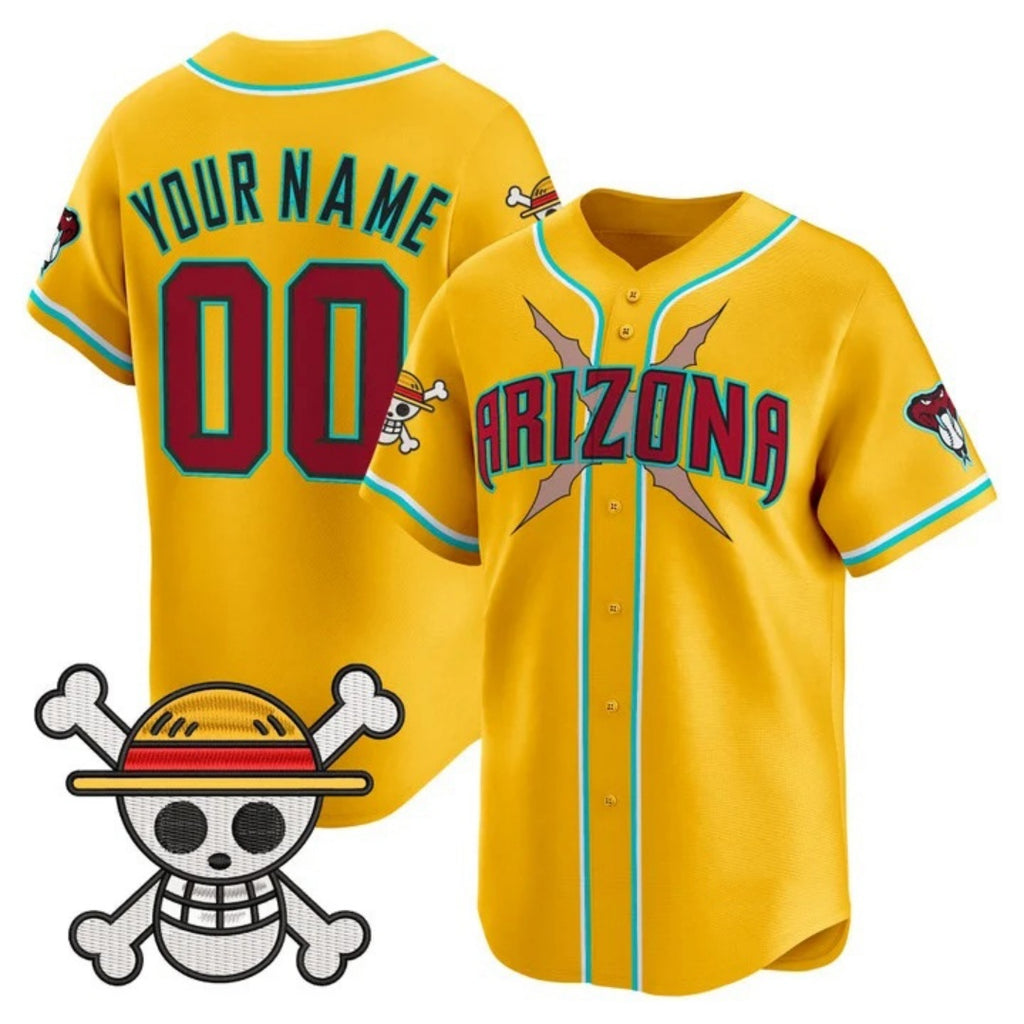 Custom Arizona Diamondbacks x One Piece Gold HeidiMiller Vapor Premier Limited Jersey - Stitched