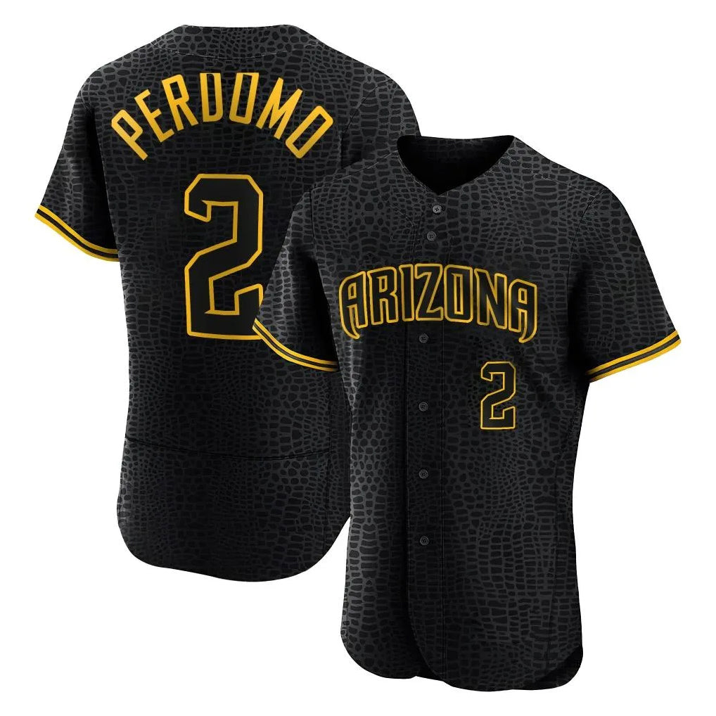 Arizona Diamondbacks #2 Geraldo Perdomo Player Black HeidiMiller Snake Skin City Limited Elite Home Game Stitched Jerseys
