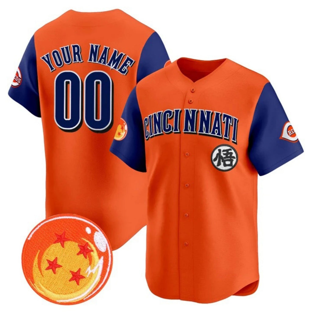 Custom Cincinnati Reds x Dragon Ball Royal Orange HeidiMiller Vapor Premier Limited Jersey - All Stitched