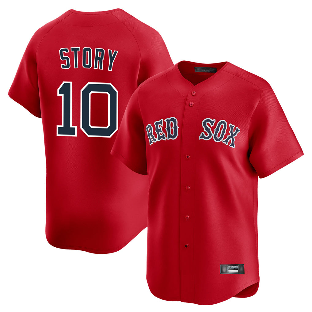 Boston Red Sox #10 Trevor Story Player Red HeidiMiller Limited Home Game Stitched Jerseys1