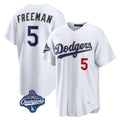 Los Angeles Dodgers #5 Freddie Freeman Player Gold White HeidiMiller World Series Meet 2026 Collection Stadium Limited Stitched Jerseys
