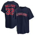 Cleveland Guardians #32 Gavin Williams Player Navy HeidiMiller Game Home Stitched Jerseys