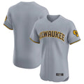 Milwaukee Brewers Blank Player Gray HeidiMiller Home Limited Elite Stitched Jerseys