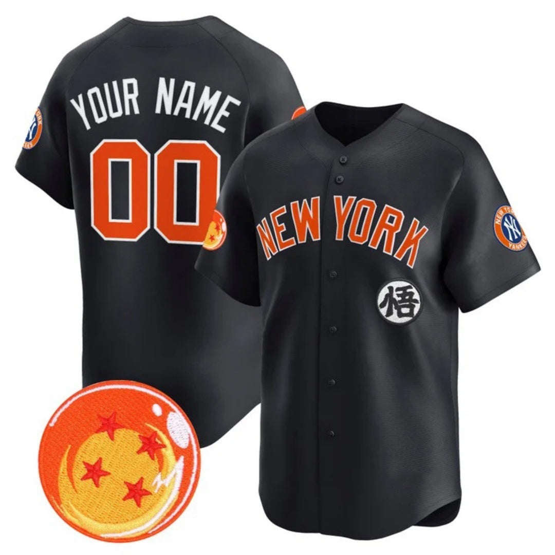 Custom New York Yankees x Dragon Ball Navy HeidiMiller Vapor Premier Limited Jersey - All Stitched