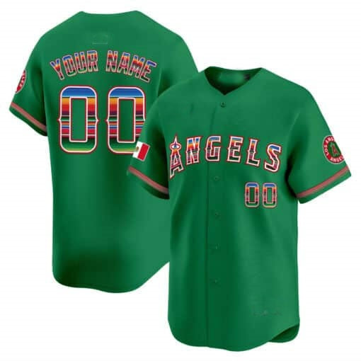 Custom Los Angeles Angels Mexico Vapor Premier Limited Jersey ¨C Green HeidiMiller