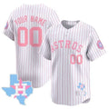 Custom Houston Astros Bubblegum Pinstripe White HeidiMiller Vapor PremierLimited Jersey- All Stitched