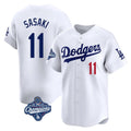 Los Angeles Dodgers #11 Roki Sasaki Player White HeidiMiller World Series Meet Limited Home Stitched Jerseys