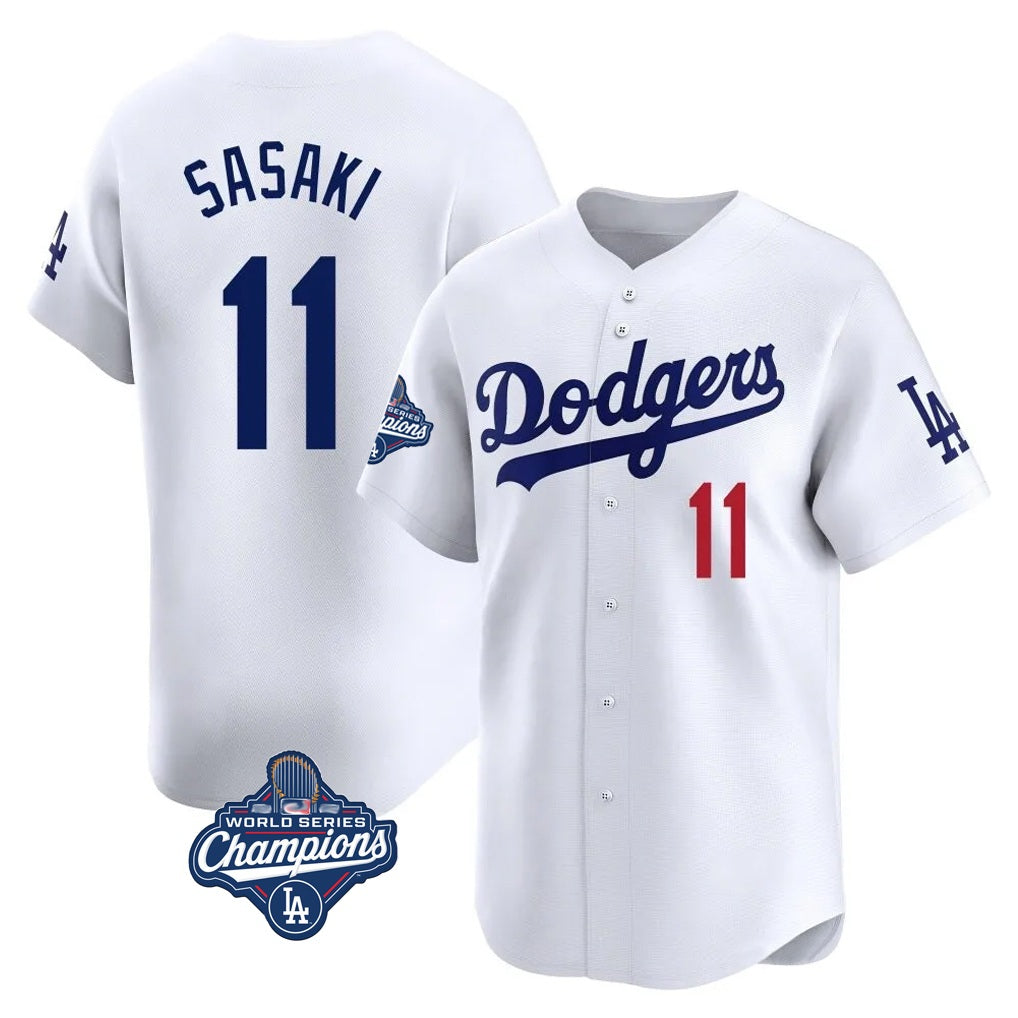 Los Angeles Dodgers #11 Roki Sasaki Player White HeidiMiller World Series Meet Limited Home Stitched Jerseys